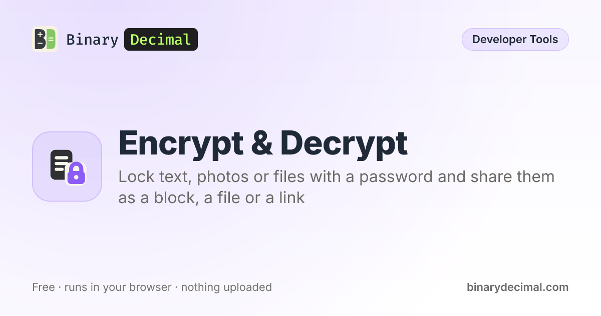 Encrypt & Decrypt Text and Files with a Password