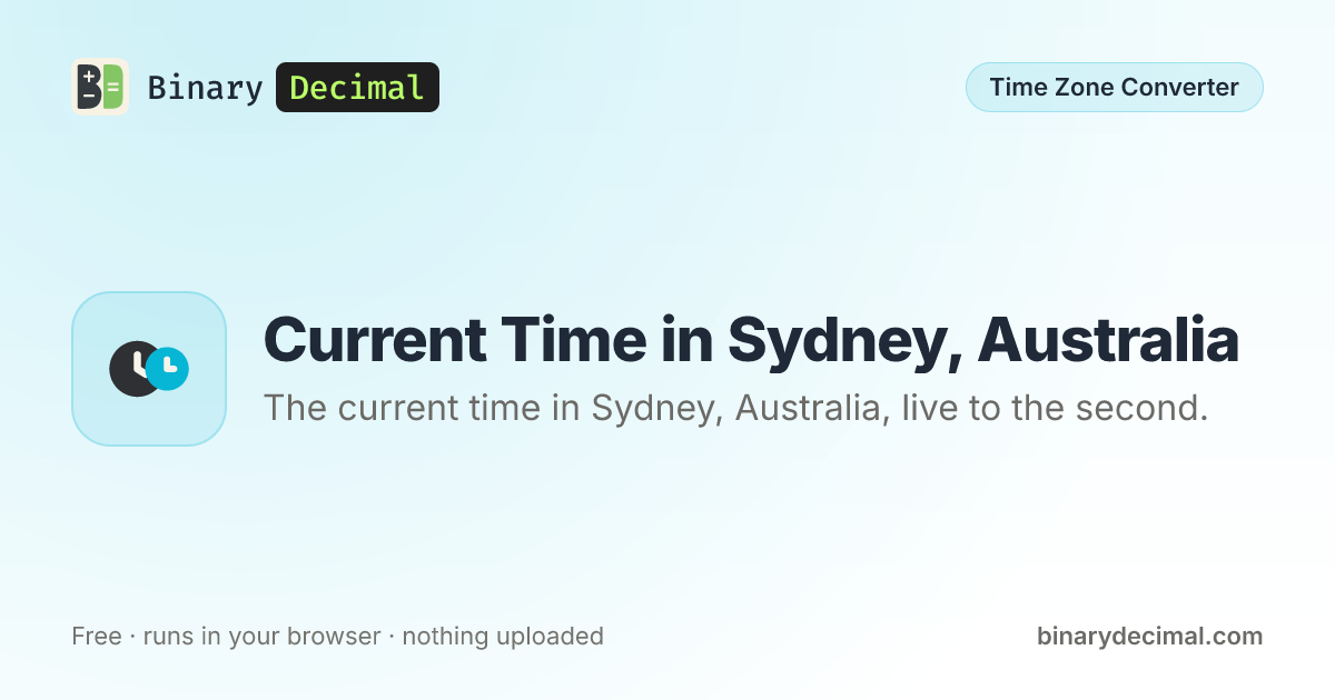 Percentile Worksheet.pdf Time in Sydney Now: AEST/AEDT, UTC+10/+11 | Binary Decimal