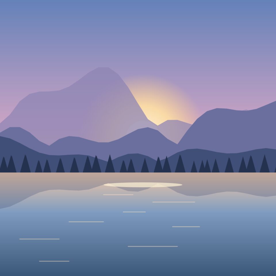 Sample photo: a mountain lake at dawn